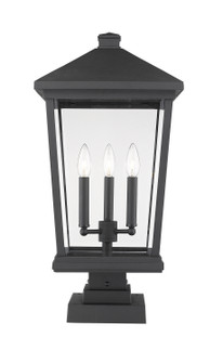 Beacon Three Light Outdoor Pier Mount in Black (224|568PHXLS-SQPM-BK)