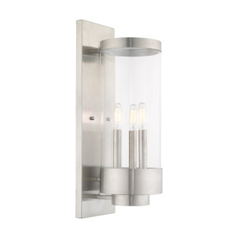 Hillcrest Three Light Outdoor Wall Lantern in Brushed Nickel (107|20724-91)