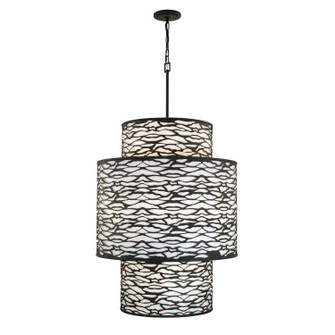 Kato 16 Light Foyer Pendant in Carbon Black (137|348F16CB)