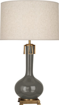 Athena One Light Table Lamp in Ash Glazed Ceramic w/Aged Brass (165|CR992)