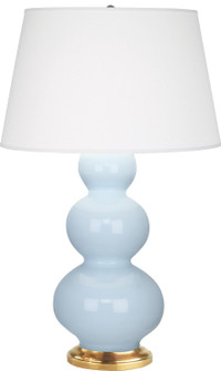 Triple Gourd One Light Table Lamp in Baby Blue Glazed Ceramic w/Antique Natural Brass (165|321X)