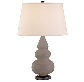 Small Triple Gourd One Light Accent Lamp in Smoky Taupe Glazed Ceramic w/Deep Patina Bronze (165|269X)