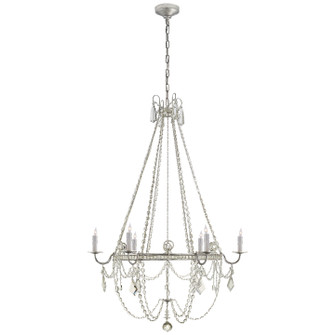 Sharon Six Light Chandelier in Burnished Silver Leaf (268|SP 5031BSL-CG) Sharon Six Light Chandelier in Burnished Silver Leaf (268|SP 5031BSL-CG)