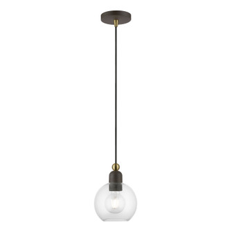 Downtown One Light Mini Pendant in Bronze w/Antique Brass (107|48971-07)