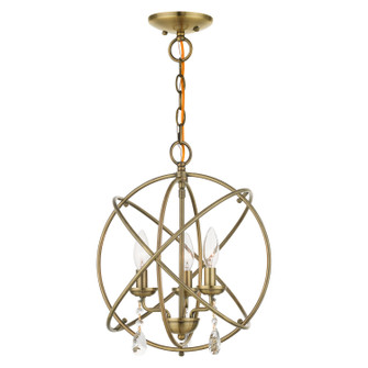 Aria Three Light Convertible Chandelier / Semi Flush in Antique Brass (107|40904-01)