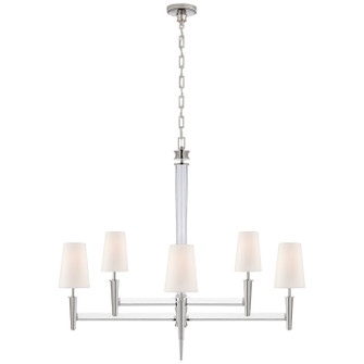 Lyra Eight Light Chandelier in Polished Nickel and Crystal (268|TOB 5943PN-L)