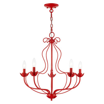 Katarina Five Light Chandelier in Shiny Red (107|42905-72)