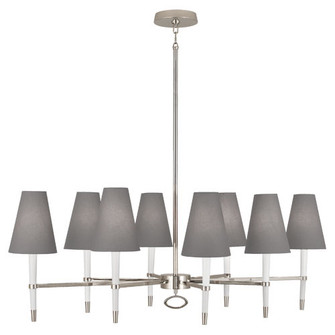 Jonathan Adler Ventana Eight Light Chandelier in White Wood w/Polished Nickel (165|WH718)