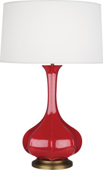 Pike One Light Table Lamp in Ruby Red Glazed Ceramic w/Aged Brass (165|RR994)
