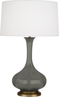 Pike One Light Table Lamp in Ash Glazed Ceramic w/Aged Brass (165|CR994)