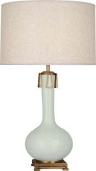 Athena One Light Table Lamp in Celadon Glazed Ceramic w/Aged Brass (165|CL992)
