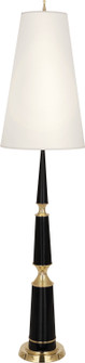 Jonathan Adler Versailles One Light Floor Lamp in Black Lacquered Paint w/Modern Brass (165|B902X)