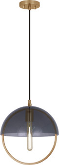 Mavisten Edition Copernica One Light Pendant in Lacquered Burnished Brass w/Smoked Glass Shade (165|602)