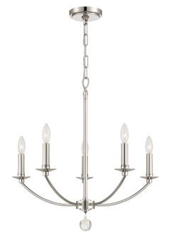 Mila Five Light Chandelier in Polished Nickel (60|MIL-8005-PN)