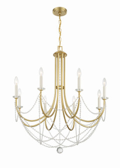 Delilah Eight Light Chandelier in Aged Brass (60|DEL-90808-AG)