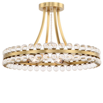Clover Four Light Semi Flush Mount in Aged Brass (60|CLO-8894-AG)