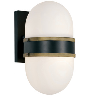 Capsule One Light Outdoor Wall Sconce in Matte Black / Textured Gold (60|CAP-8501-MK-TG)