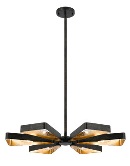Luna Six Light Chandelier in English Bronze + Antique Gold (60|596-EB-GA)