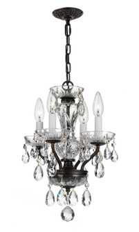 Welton Four Light Mini Chandelier in English Bronze (60|5534-EB-CL-MWP)