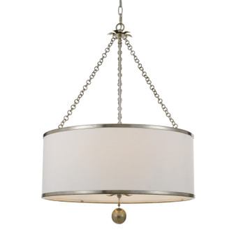 Broche Six Light Chandelier in Antique Silver (60|518-SA)