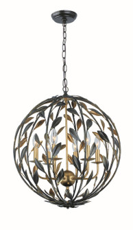 Broche Six Light Chandelier in English Bronze + Antique Gold (60|506-EB-GA)