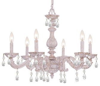 Paris Market Six Light Chandelier in Antique White (60|5036-AW-CL-SAQ)