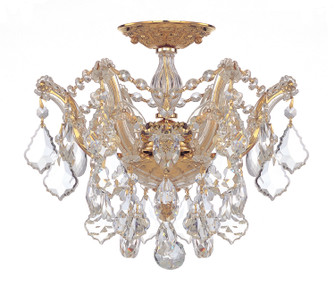 Maria Theresa Three Light Semi Flush Mount in Gold (60|4430-GD-CL-MWP)