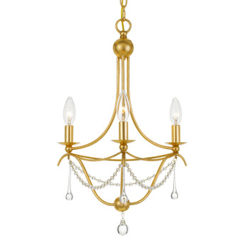 Metro Three Light Mini Chandelier in Antique Gold (60|423-GA)