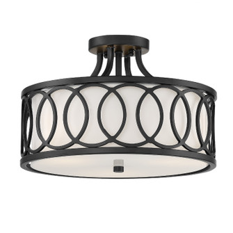 Graham Three Light Semi Flush Mount in Matte Black (60|285-MK)