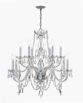 Traditional Crystal 12 Light Chandelier in Polished Chrome (60|1135-CH-CL-SAQ)
