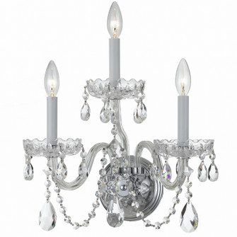 Traditional Crystal Three Light Wall Sconce in Polished Chrome (60|1033-CH-CL-MWP)