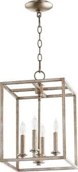 Cuboid Entries Four Light Entry Pendant in Aged Silver Leaf (19|6731-4-60)