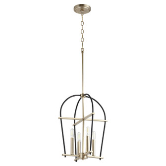 Espy Four Light Entry Pendant in Textured Black|Aged Brass (19|687-6980)