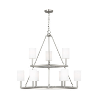 Egmont Nine Light Chandelier in Brushed Steel (454|DJC1099BS)