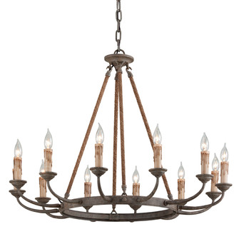 Cyrano 12 Light Chandelier in Earthen Bronze (67|F6117-EB)