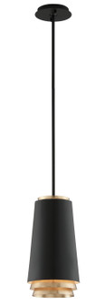 Fahrenheit One Light Pendant in Textured Black W-Gold Leaf (67|F5541-TBK/VGL)