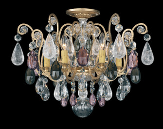 Renaissance Rock Crystal Six Light Semi-Flush Mount in Black (53|3584-51OS)