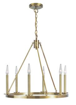 Martin Six Light Chandelier in Bronze, Matte Opal (185|6525-AG-NG)