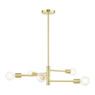 Bannister Five Light Chandelier in Satin Brass (107|45865-12)