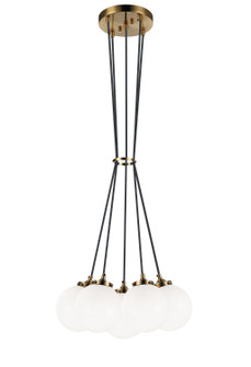 The Bougie Five Light Chandelier in Aged Gold Brass (423|C63005AGOP)
