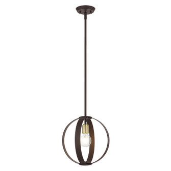 Modesto One Light Pendant in Bronze w/ Satin Brasss (107|46413-07)