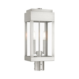 York Two Light Outdoor Post Top Lantern in Brushed Nickel (107|21236-91)