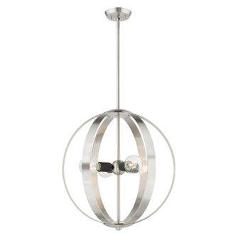 Modesto Four Light Chandelier in Brushed Nickel w/ Blacks (107|46415-91)