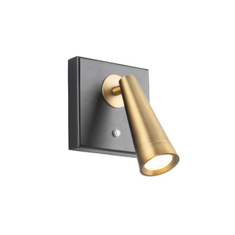 Arne LED Swing Arm Wall Lamp in Black/Aged Brass (34|BL-48007-BK/AB)