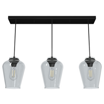 Vidria Three Light Linear Cluster in Matte Black (47|19726)