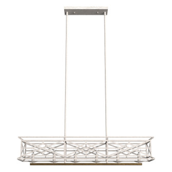 Langwood Six Light Linear Chandelier in Distressed White (47|19334)