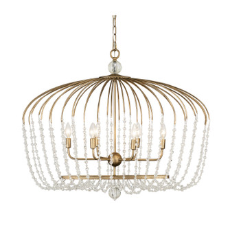 Voliere Six Light Pendant in Havana Gold (137|343N06HG)