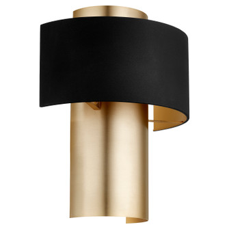 5611 Half Drum Sconce One Light Wall Sconce in Textured Black|Aged Brass (19|5611-6980)