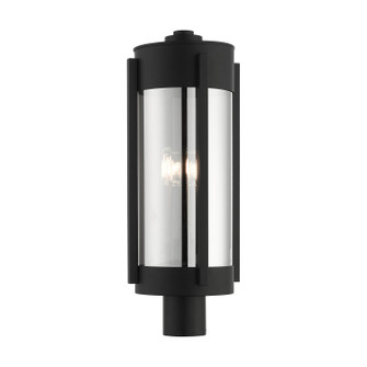 Sheridan Three Light Outdoor Post Top Lantern in Black w/ Brushed Nickels (107|22387-04)