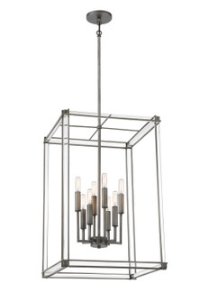 Langen Square Eight Light Pendant in Antique Nickel (7|3857-756) Langen Square Eight Light Pendant in Antique Nickel (7|3857-756)